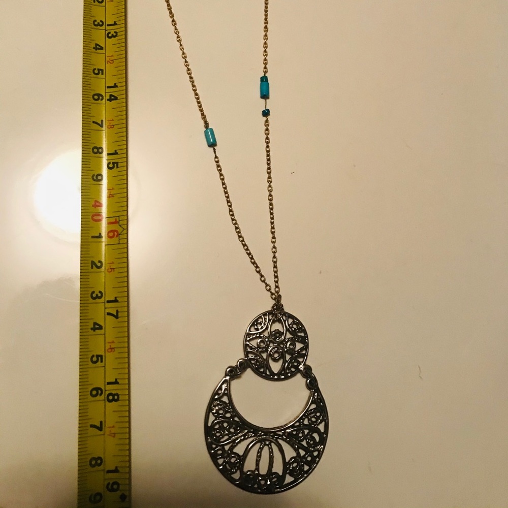 Thin long American Eagle necklace and pendent - Picture 7 of 8